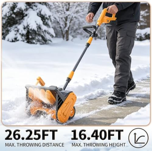21V Cordless Electric Snow Shovel, Electric Snow Blower with Wheels