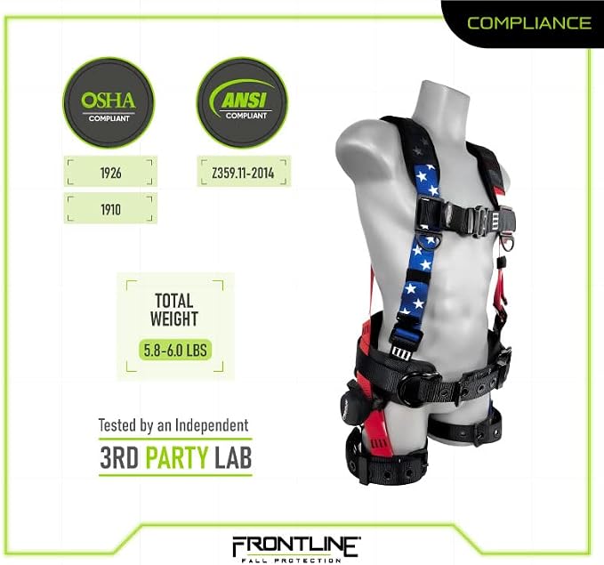 Frontline Full Body Harness | Suspension Trauma Straps| OSHA & ANSI Compliant