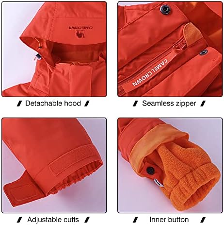CAMEL CROWN Womens Waterproof Ski Jacket 3-in-1 Windbreaker Winter Coat Fleece Inner for Rain Snow Outdoor Hiking