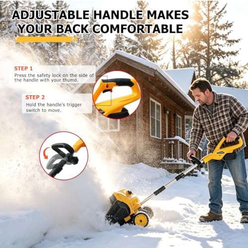 Cordless Snow Blower with Wheels Compatible with DeWalt 20V Battery