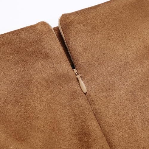 IDEALSANXUN Plaid Skirts for Women Fall Winter Knee Length Pencil Wool Skirt with Slit