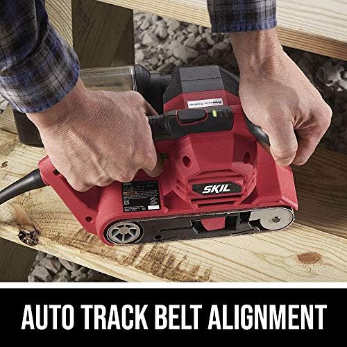 Skil 7510-01 120 Volt 3-InchX 18-InchBelt Sander and POWERTEC 110810 3 x 18 Inch Sanding Belts, 80 Grit Aluminum Oxide Belt Sander Sanding Belt for Portable Belt Sander
