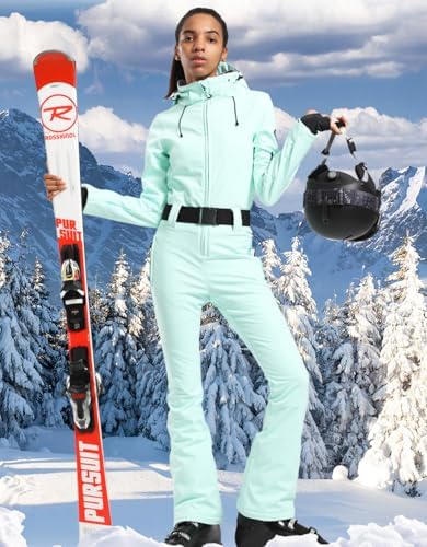 GSOU SNOW Womens Ski Suit One Piece Jumpsuit Snow Jacket Waterproof