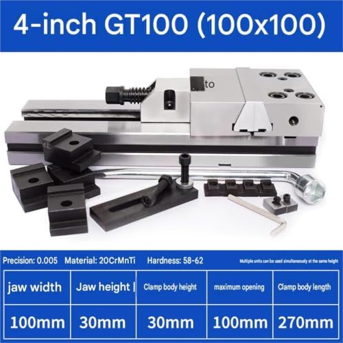 Vise, Precision Bench Vise, 4/5/6 Inch Combination Flat Pliers, Large Opening Device Applicable To Various CNC Machining Centers(4-inch (100 * 100))