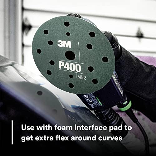 3M Hookit Flexible Abrasive Disc 34403, 6 in, 400+ Grade, 25 Pack