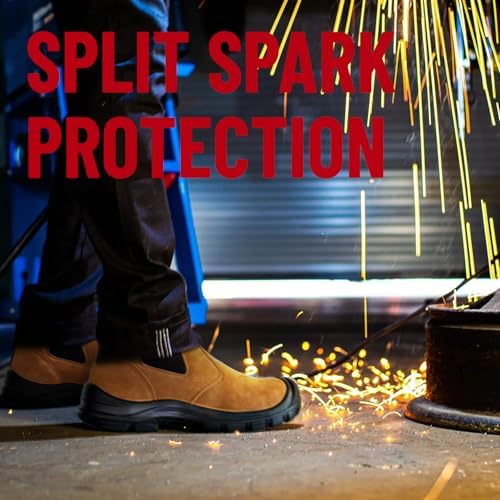 ANGRYRAM Slip on Steel Toe Work Boots for Men Waterproof Safety Shoes