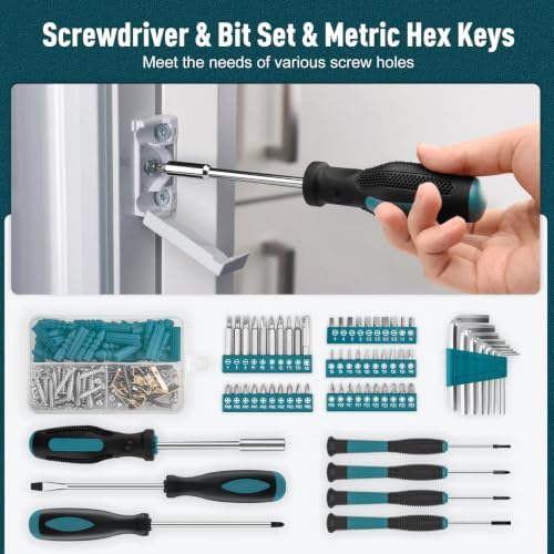 Sundpey 281 Pcs Home Tool Kit Portable Complete General Hand Tool Set Blue