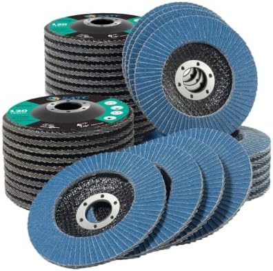 S SATC 4.5" x 7/8" Inch Flap Discs 40 Pack Grinding Wheels 120 Grit T29 Zirconia Flap Wheels for 4 1/2 Inch Angle Grinder Metal Stainless Steel