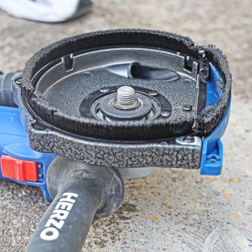 HERZO Aluminum Dust Shroud for Angle Grinder 4.5 inch and 5 Inch, Includes 5Inch Diamond Grinding Cup Wheel