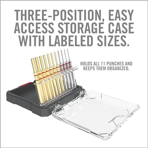 Real Avid 11-Piece Pin Punch Set - Portable All-in-One Punch Set with Storage Case - Choose Between Roll Pin, Standard or Brass and Steel Set