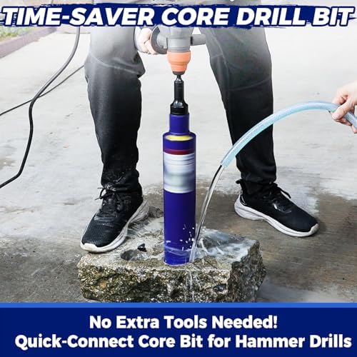 3" Concrete Core Drill Bit with SDS Plus Adapter (1-1/4"-7 Thread) - 14" Cutting Depth & Upgraded Welded Teeth Core Bits for Concrete with Rebar, Brick, Masonry,Stucco,Mortar,Wet Coring