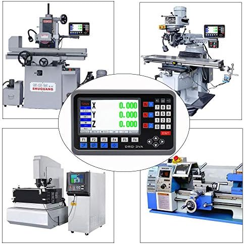TOAUTO Digital Readout 2 Axis 3 Axis DRO Display Linear Scale 100~1000mm Precision 5um for Bridgeport/Knee Milling Lathe EDM Mill Machine (3 Axis DRO-LCD)