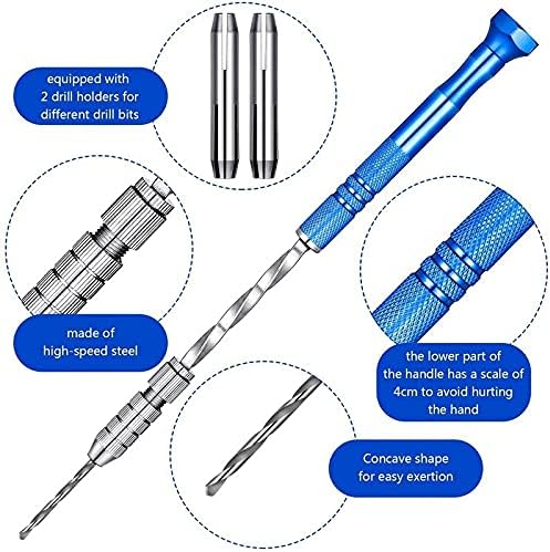 Drill Bits For Pin Hand Drill Bits For Set,Vise Hand Drill Twist Drill Bit For DIY Wood Clay Resin Casting Molds Jewelry Pendant Making
