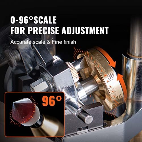 VEVOR Gem Faceting Machine, 180W Jade Grinding Polishing Machine 0-2980RPM Adjustable Rotating Speed, Rock Jewel Angle Polisher with Precise Mechanical Manipulator & Scale Gem Jade Stone Crystal