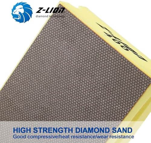 Z-lion Electroplated Diamond Polishing Hand Pads Arc Shape Back for Glass Stone Granite-Set of 4 Pcs