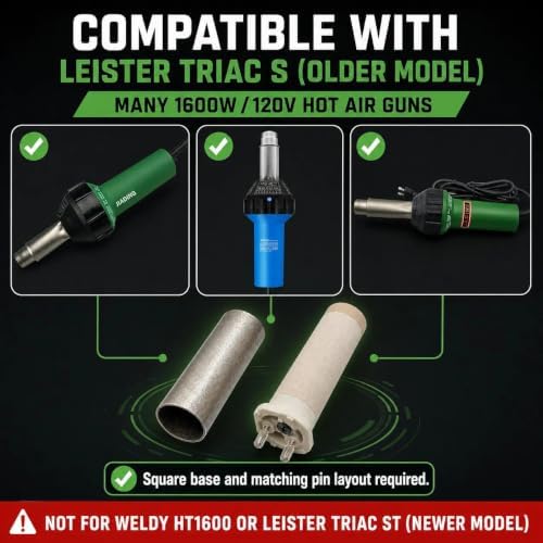 110V 1600W Heat Core Heating Tube Heating Element Handheld Hot Air Plastic Welder Gun FIT Rion Diode Triac S and Maron (Four Pieces)