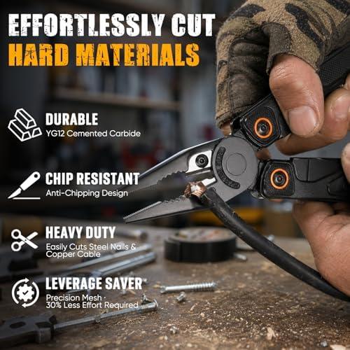 BIBURY G10 Handle Multitool – Lightweight, One-Hand Folding Pocket Knife