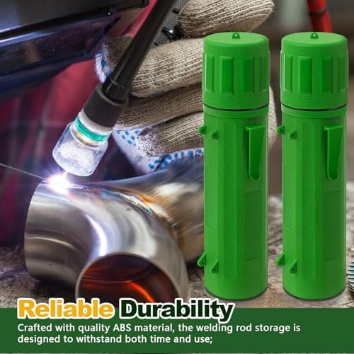 Zonon 8 Pcs Welding Electrode Rod Storage Tube 14 Inch Rod Storage Container Airproof Welding-Rod Holder Waterproof Organization Canister for Keeping Electrode Fresh and Dry (Green)
