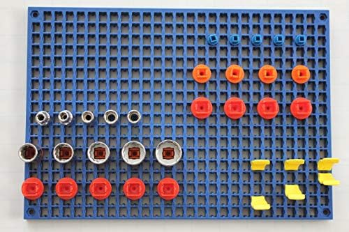 Organizer Genie - Four Blue Pegboard Set to organize your Sockets, Wrenches, Pliers, Screwdrivers, Bits and All Other Tools Large