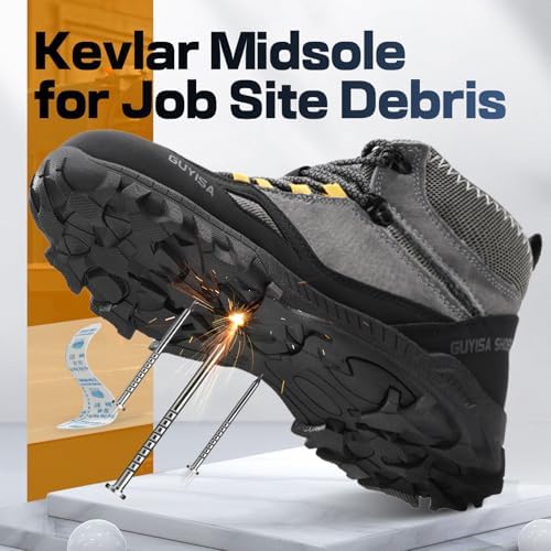 GUSAYEX Steel Toe Boots for Men Puncture Resistant Work Boots