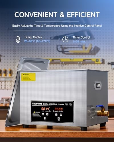 CREWORKS 15L Digital Sonic Cleaning Machine, 4 gal 360W Ultrasound Cleaner