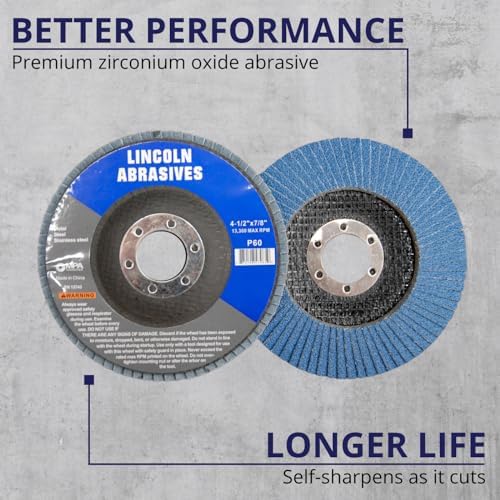 20 Pack Flap Discs 60 Grit 4.5" x 7/8" Sanding Discs
