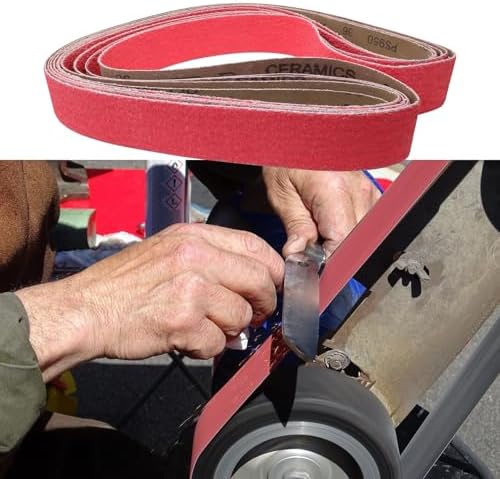 2x72 Inch Ceramic Sanding Belts 36 Grit, 5 Pack
