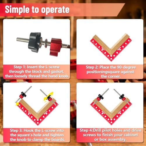 90 Degree Corner Clamps, 2 Pcs 5.5"×5.5" Woodworking Clamps Tools