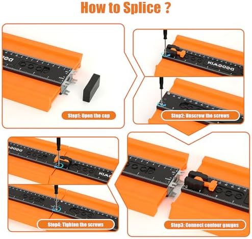 DODOWIN 10 Inch Contour Gauge Profile Tool with Unlimited Connection