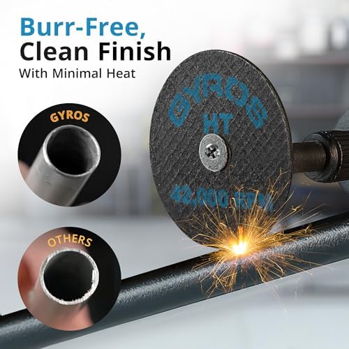 GYROS Cut-Off Wheels for Rotary Tools – 1.75” High-Tensile Fiberglass Reinforced, 12-Pack | Perfect for Cutting Hardened/Unhardened Steel, Steel Alloys, Hard Bronze, Metal | Made in USA 11-31702/12