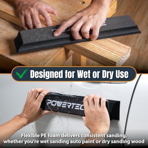 POWERTEC 16" PSA Sanding Block for Adhesive Sandpaper (72561)