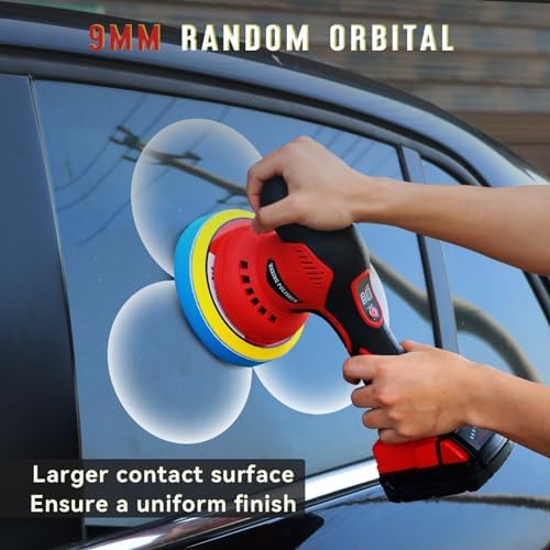 Buffer Polisher Compatible with Milwaukee M18 Battery, Cordless 6 Inch Orbital Buffer, Brushless Motor Car Buffer for Boat, Car Polishing and Waxing (Tool Only, NO Battery )
