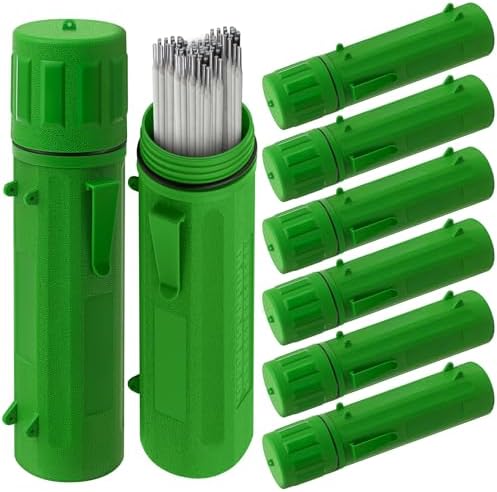 Zonon 8 Pcs Welding Electrode Rod Storage Tube 14 Inch Rod Storage Container Airproof Welding-Rod Holder Waterproof Organization Canister for Keeping Electrode Fresh and Dry (Green)