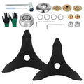 2 Pack 10" x 3T Carbide Tip Brush Cutter WeedEater Blades Kit with 2 Set Universal Adapter Kit and 2 Round Files