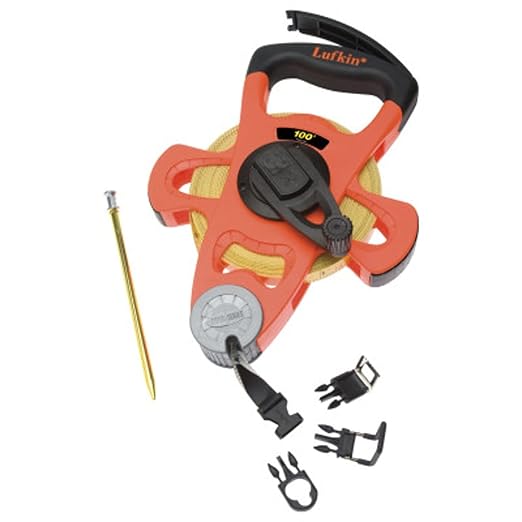Crescent Lufkin 1/2" x 30m/100' Hi-Viz Orange Fiberglass SAE/Metric Dual Sided Tape Measure - FM030CME