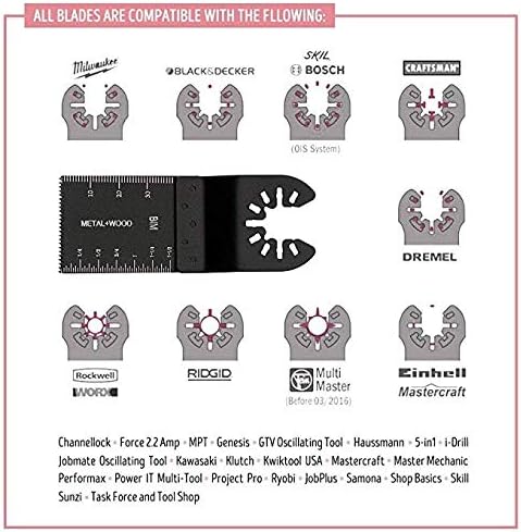 Oscillating Saw Blades, Diagtree 100pcs Wood Oscillating Multitool Saw Blade Set Fits Fein Multimaster Porter Cable Black & Decker Bosch Dremel Craftsman Ridgid Ryobi Makita Milwaukee etc