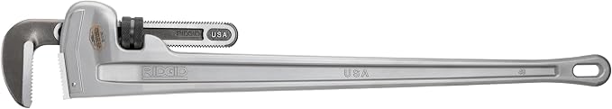RIDGID 31115 Model 848 48" Aluminum Straight Pipe Wrench with 6" Pipe Capacity, 40% Lighter Aluminum Straight Plumbing Wrench with I-Beam Handle