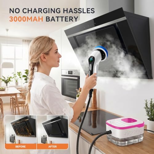 Steam Cleaner, Electric Spin Scrubber Portable Steamer for Cleaning