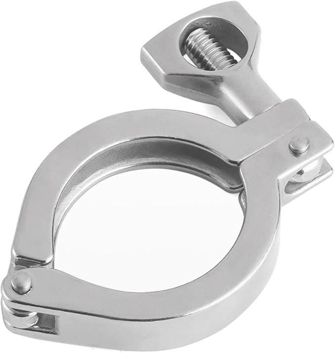 Stainless Steel 304 Heavy-Duty Single Pin Tri-Clamp with Wing Nut and Silicone Gasket， Design for Ferrule TC(1.5" Tri-clamp+Silicone Gasket) (1.5 Inch Tri clamp Size: 10 Pack)