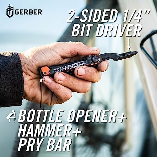 Gerber Armbar Trade EDC Pocket Knife Multitool with Bottle Opener, Onyx