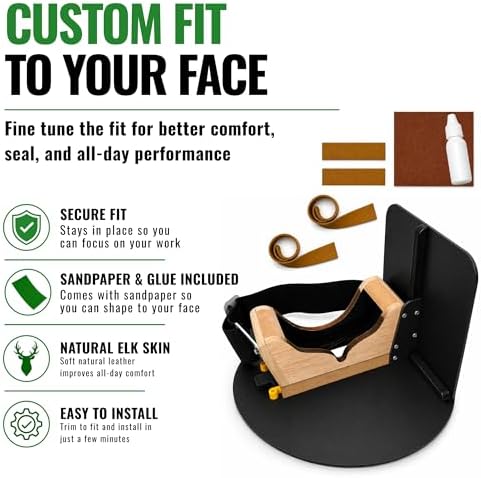 Elk Skin Liner Kit for Pancake Welding Hood, Tan Leather Face Liner, DIY Comfort Upgrade
