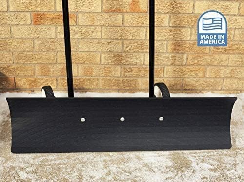 Snowcaster 70SNC 36-inch Bi-Directional Wheeled Snow Shovel Pusher and Barn Shovel, 10.5" x 36 ", Black