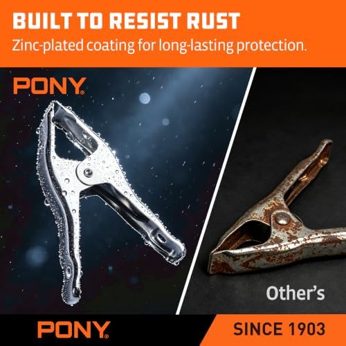 PONY 6" Heavy Duty Metal Spring Clamp Set, 10-Piece