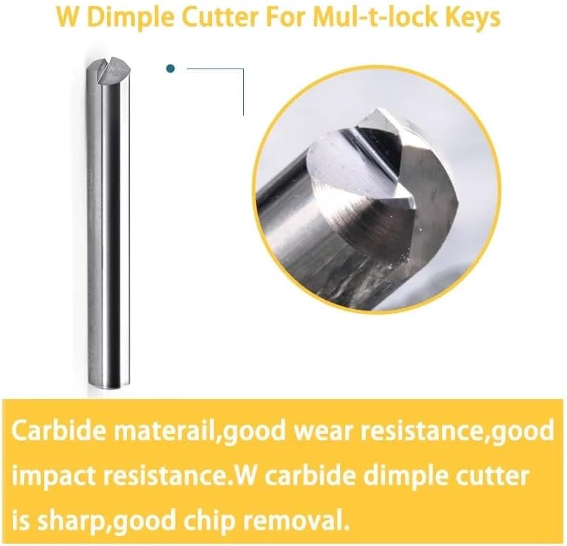 4Pcs Key Milling Cutter in Carbide Key Machine Dimple Keys Drill Bits for MUL-T-L Fit with Manual Key Cutting Machine