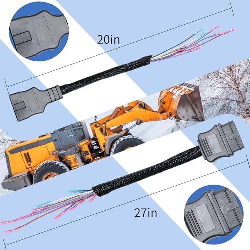 49308 49317 9 Pin Truck and Plow Side Repair Harness Kit Fit for Western Fisher Snow Plow Replace 49317 22335K 49308 22336K with Dust Cover,Western Snow Plow Wiring Harness Repair Kit