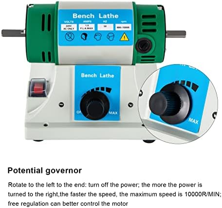 Jewelry Polisher, 320W 110V Bench Buffer Polisher with 2 Cloth Wheels, 2 Fiber Wheels, Adjustable Variable Speed Polishing & Buffing Machine for Jewelry, Wood, Silver, Dental, Metal, Jade