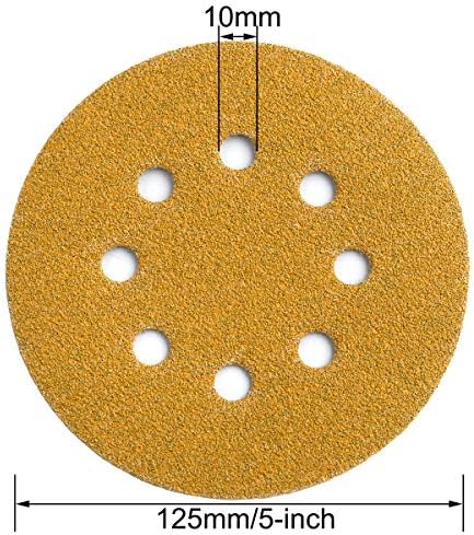 5-Inch 8-Hole Hook and Loop Sanding Discs 60-Grit, 200-Pack