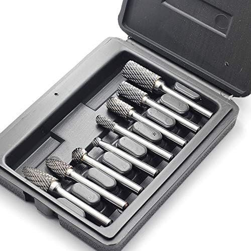 Carbide Burr Set with 1/4''(6.35mm) Shank Double Cut 8pcs