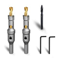 Metal Hole Saw 1/2''(13mm) 2Pcs Set Heavy Duty Tungsten Carbide Tipped Hole Cutters Set with a nitrided Step Drill and L-flench, for Steel Iron,Aluminum,Stainless stell
