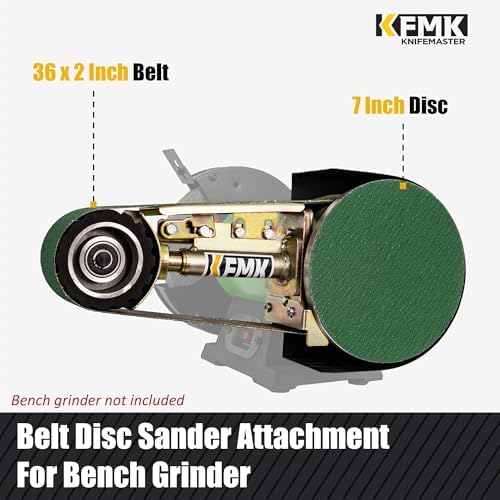 2“x 36" Belt Sander Attachment for Bench Grinder, 2x36-inch Belt and 7-inch Disc, 5/8-inch Arbor for 8" inch bench grinder, BD3627B Updated Model